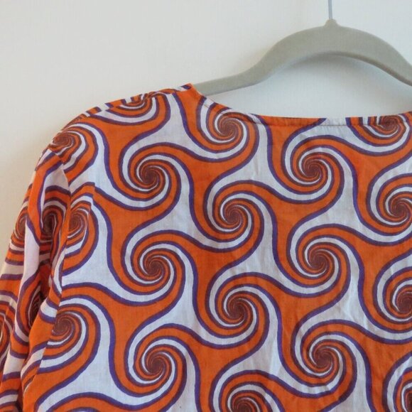 GRETCHEN SCOTT DESIGNS Abstract Geometric Retro Cotton Long Tunic Top - Size M - Picture 12 of 15
